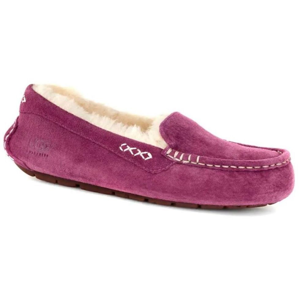 UGG Australia Womens Ansley Suede Mocassin Slippers‎ Fuchsia Pink